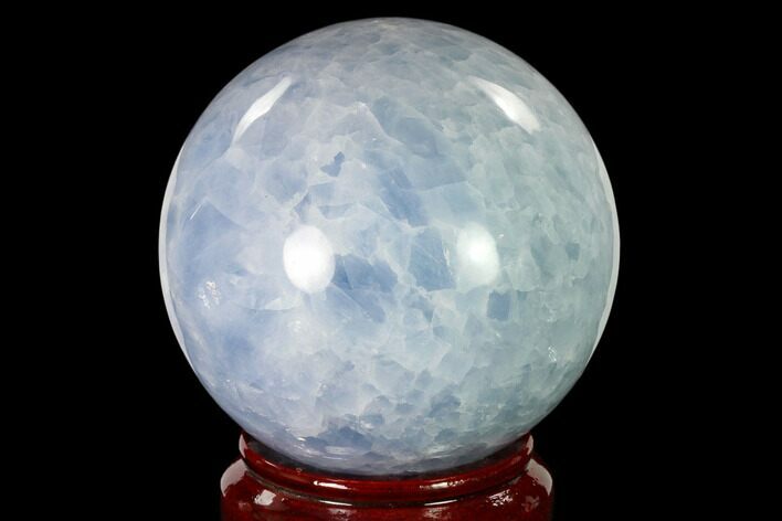 Polished Blue Calcite Sphere - Madagascar #149344